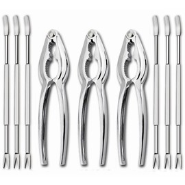 Seafood Crackers Tools Nutcrackers tools, Crab Nut Lobster Crackers Opener Shellfish Lobster Leg Sheller Kitchen Kits Pack of 9…