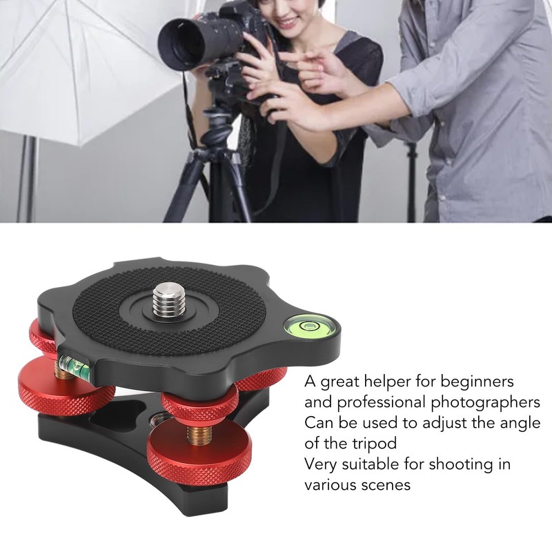 Tripod Head Leveling Base, Universal Compatibility, Precise Angle Adjustment, Premium