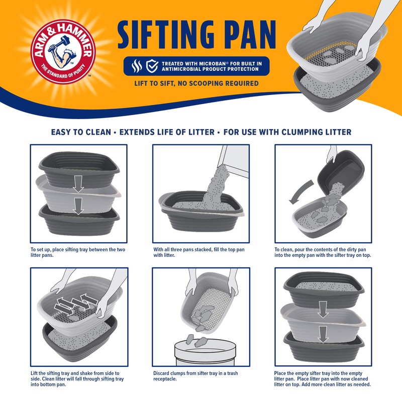 Arm & Hammer Large Sifting Litter Box Scoop Free Cat