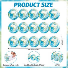 FYSUIMU 60 Pcs Travel The Map Globes Bulletin Board Borders Blue Globe Earth Self-Adhesive Border Trim Let's Explore World Map Classroom Sticker Decals for Back to School Home Party Wall Decoration