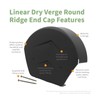 Manthorpe SmartVerge Linear Dry Verge Ridge End Cap - Black
