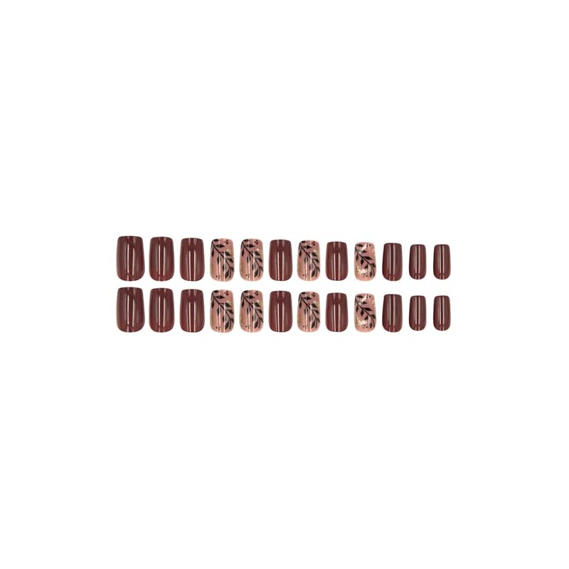 Advanced purple gradient style,Short almond-shaped nails,12 sizes - 24 nail
