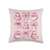 Coquette Bow Blobfish Funny Fish Pink Ribbon Girl Mom Throw