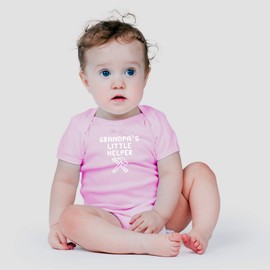 AW Fashions Body para bebé de una Sola Pieza con Texto en inglés I Love My Grandfather, He is My BBF, Rosado, 6 Meses