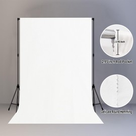 LYLYCTY White Screen Backdrop for Photography 6x9ft Zoom Meeting, Game Live Steaming Photo Studio Shooting Props High Density Fabric Background