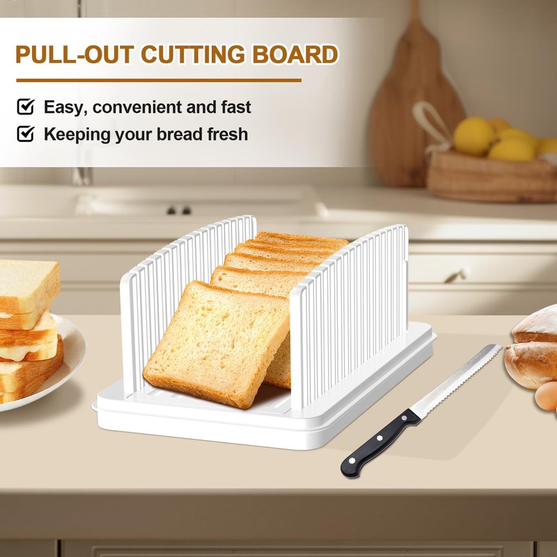 Kiss Core Upgrade Pull Out Bread Slicer for Homemade Bread,