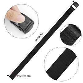 Omsscun Pack of 5 Short Tie Down Straps with Ratchet 2 m x 2.5 cm, Black Lashing Strap, Bicycle Carrier, Small Tie Down Straps for Camping, Luggage, Car, Bicycle, Sack Truck, Motorcycle