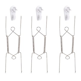 sourcing map 3 Pieces Plate Hanger, 8 Inch Stainless Steel Invisible Wall Plate Hangers with 3Pcs Wall Hooks for Decorative Plates, Silver