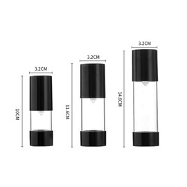 3 x Black Airtight Pump Bottles Empty Refillable Plastic Bottles for Cream Lotion Toner Cosmetic Hygiene Liquid Container Travel Bottle Cans