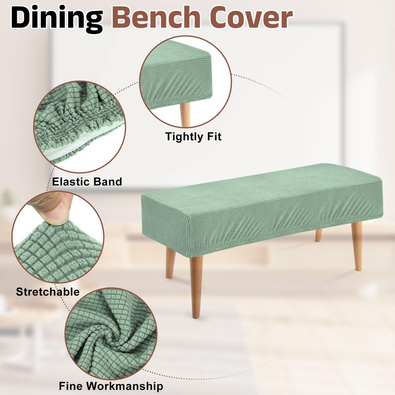 sourcing map Dining Bench Cover, Stretch Piano Long Bench Stool