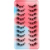 Half False Eyelashes 10 Pairs Clear Band Natural D Curl