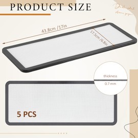 Reallnaive 5 Pieces 17" x 6.8" Silicone Mats for Harvest Right Freeze Dryer Medium Silicone Baking Mats Reusable Baking Sheet Durable Easy Clean Liners Medium Trays Drying Liners for Kitchen (Grey)