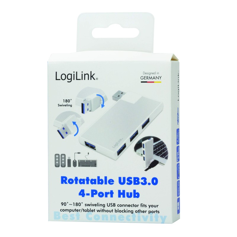 Logilink UA0303 USB 3.0 HUB 90/180 Degree Rotating Silver