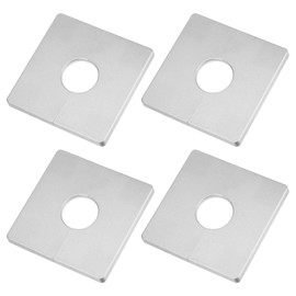 Kozelo 4pcs Wall Split Flange - [ 28mm/1.1 Inch Hole x 85mm/3.4 Inch ], Self-Adhesive Escutcheon Plate Water Pipe Cover for Water Faucet Decoration, Silver