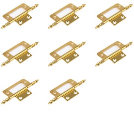 8PCS Stainless Steel Flush Hinges,Gold Flush Hinges 2 Inch,Door Hinges, Ball Bearing Mute Hinge for Drawer Cabinet