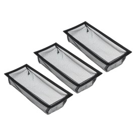 sourcing map 3Pcs Floor Vent Filter Screen, 4x10 Inch Floor Register Cover Trap Floor Vent Screen Net Cover for Home Air Vent Filter Mesh Keeps Debris, Coins Out, Black