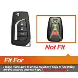 EYANBIS Silicone Key Fob Cover Fit for Toyota Camry Corolla GR Corolla Flip 4 Buttons | Car Accessories | Remote Key Protection Case - Black & Pink