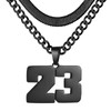 KLIFOWDY Number Necklace, Layered Necklace for Men, Jersey Number Necklace
