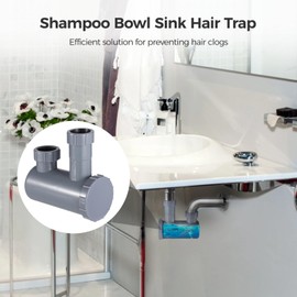 Toyosport Shampoo Bowl Sink Hair-P Trap, 1-1/2 in Sink Hair Cather for Bathroom Salon, Leakproof Seal, Removable End Cap, Easy Installation