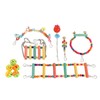 11pcs Parrot Swing Chewing Toy Set Bird Hanging Perches Toy