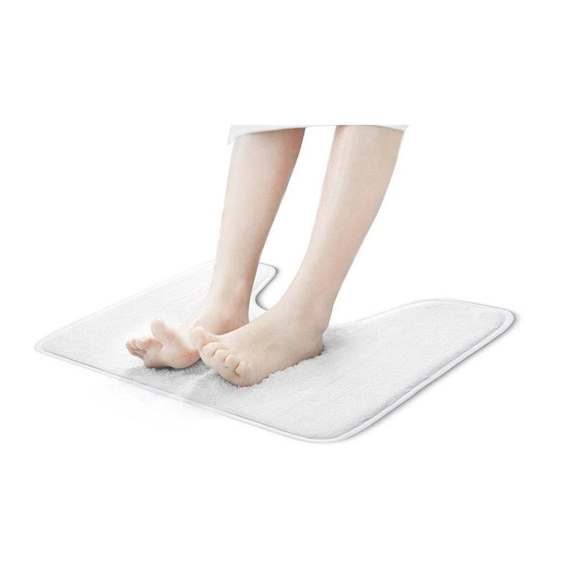UNICEU Grey White Marble 3 Piece Bathroom Rug Set Includes