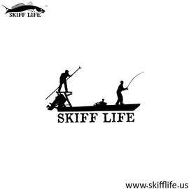 Poling Skiff Boat, Flats Fishing Decals Boat Stickers