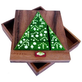 LOGOPLAY The Christmas Tree - Wooden Puzzle - Thinking Game - Puzzle Game - Patience Game - Logic Game Made of Wood