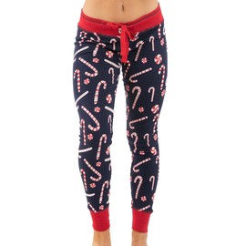 Candy Cane Women's Leggings and Tees, Pajama Separates, Cozy Loungewear for Women, Christmas (Large)