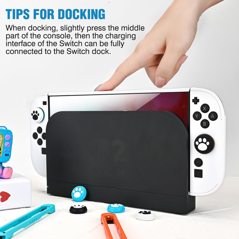DLseego Protective Cover for Switch 2 Console,Anti Scratch Sturdy Dockable