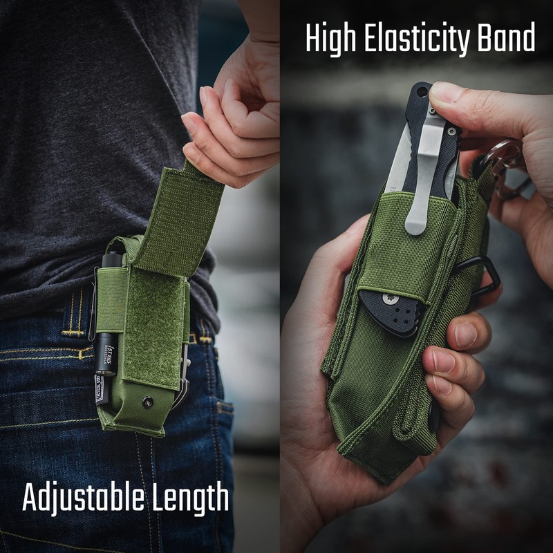 TACTICAL GEEK EXT8 EDC Belt Organizer, Molle Multitool Sheath, Nylon