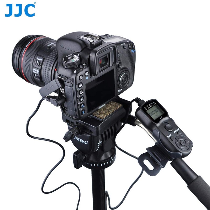 JJC Multi-function Timer Remote Control with Tripod Holder Clamp for