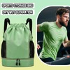 RainFlowwer Waterproof Drawstring Gym Bag with Shoe Compartment – Large