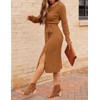 MEROKEETY Women's 2025 Long Sleeve Bodycon Sweater Dress V Neck