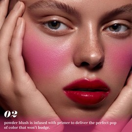 Rose Pink Matte Single Pressed Cheeks Face Blushes Makeup Palette, Mauve Pink Monochrome Cream Blushes Palette Brightener Makeup for Older Women, Natural Pigmented Paleta de rubores monocromática 02