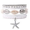 Mikovivi 7 Pcs Summer Beach Shell Bracelet Set, Stackable Starfish