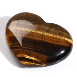 MAIBAOTA 45 mm Tiger Eye Crystal Stones Heart Love Crystal Valentines Gifts for Her Girlfriend Wife Palm Stone Reiki Crystal Gemstone Worry Stones for Anxiety