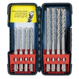 Bosch Accessories Professional 8 pcs SDS Plus-3 Hammer Drill Bit Set (for Concrete, Brick, Hard Stone, Ø 5-12 mm, 10mm Shank, Accessories for Rotary Hammer Drills)