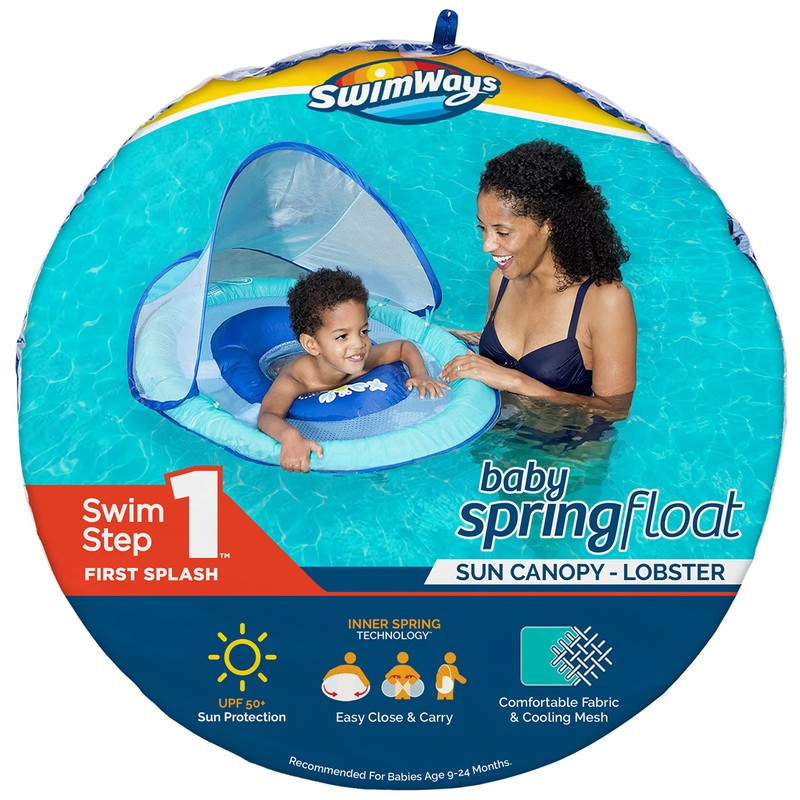 SwimWays Baby Spring Float with Adjustable Canopy and UPF Sun