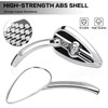 RIDLOG Universal Motorcycle Skull Teardrop Rearview Side Mirrors, 8mm &