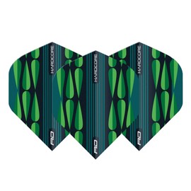 RED DRAGON Hardcore Radical Green Teardrop Dart Flight - 4 Sets per Pack (Total 12 Dart Flights)