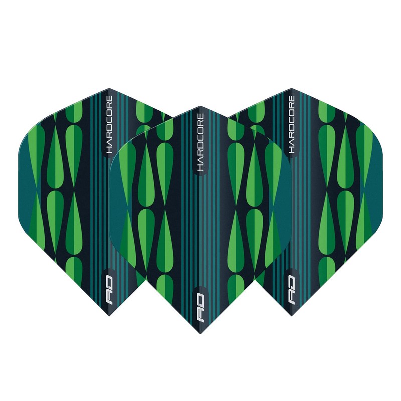 RED DRAGON Hardcore Radical Green Teardrop Dart Flight - 4