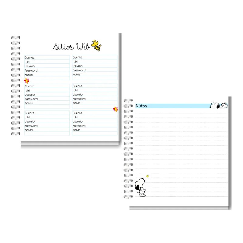 Agenda Snoppy Acost/2026/azul/ 1 Dia X Hoja
