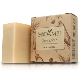 sodambi Ginseng Soap Bar – Handmade Bar Soap with Ginseng, Shea Butter, Avocado Oil – All-Natural Ingredients – Natural Soap for Face and Body – Intense Hydration and Soothing Effect