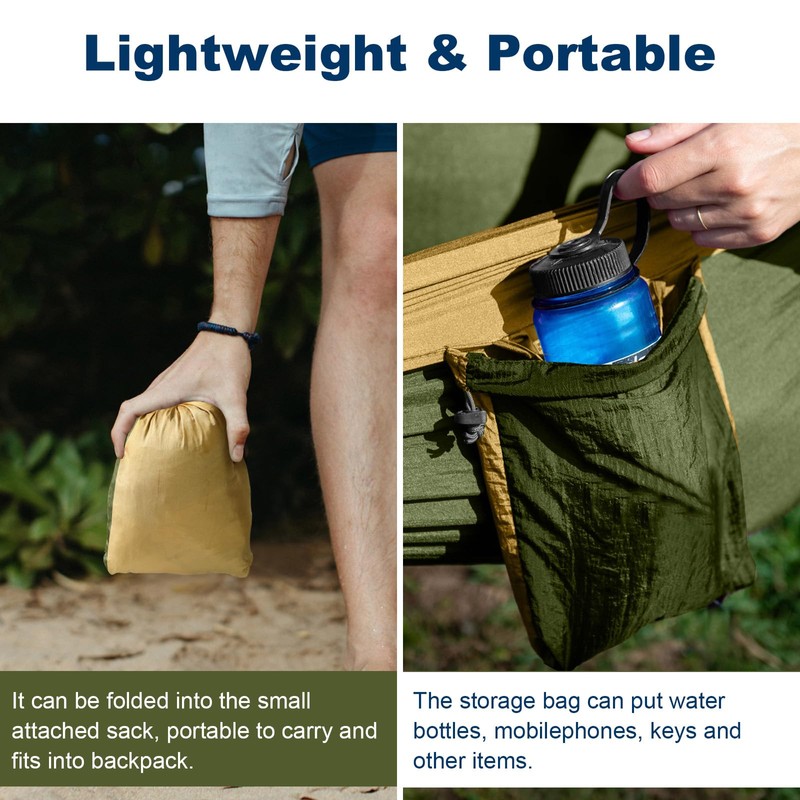 Camping Hammock - Single&Double Lightweigtht Nylon Hammocks with Tree Straps,