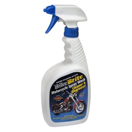 Bike Brite Blue Motorcycle Spray Wash Cleaner and Degreaser 32 fl oz, Refill Spray Wash Cleaner and Degreaser 64 fl Oz and Blue Buster Polishing Kit