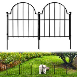 Blingluck Garden Fence, 22 in(H) x 10.83 ft(L) Arched Rustproof Metal No Dig Fence Garden Fence Border, Ground Stake Animal Barrier Fence for Rabbit Dog, Outdoor Decor for Yard & Patio