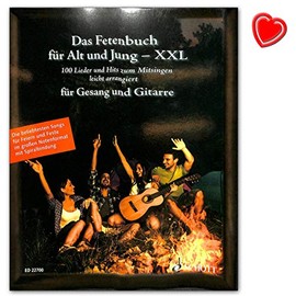 The Fetenbuch for Old and Young - XXL 100 Songs and Hits to Sing Along, Easily Arranged for Vocals and Guitar - Large Sheet Music Format with Spiral Bound - with Music Clip - ED22700 9783795711740