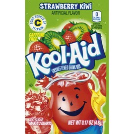 Kool-Aid Strawberry Kiwi Flavored Unsweetened Caffeine Free Powdered Drink Mix (0.17 oz Packet)