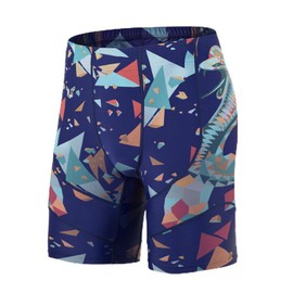 Men's Swim Jammers, Athletic Racing Swimming Shorts Trunks, UPF 50+ Sun Protection Endurance Triathlon Swimsuit Blue Snake XL