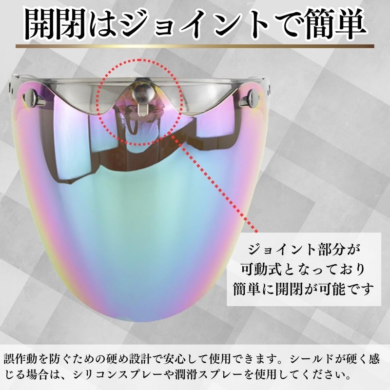 MAKUMINORS Helmet Shield Helmet Shield Bubble Jet Open Close Motorcycle